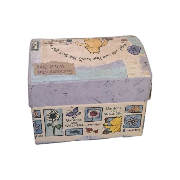 Disney's Classic Pooh Tri-Coastal NYC Cardboard Trinket Jewelry Box Chest Winnie - Picture 5 of 9